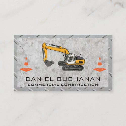 Construction Vehicle  Metal and Concrete Business Card