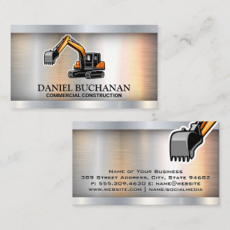 Construction Vehicle | Metallic  Business Card