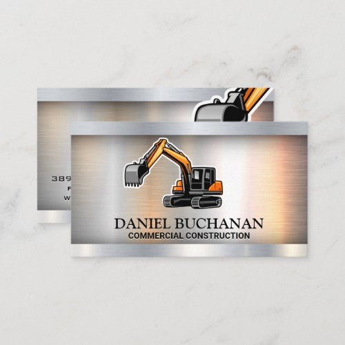 Construction Vehicle  Metallic  Business Card