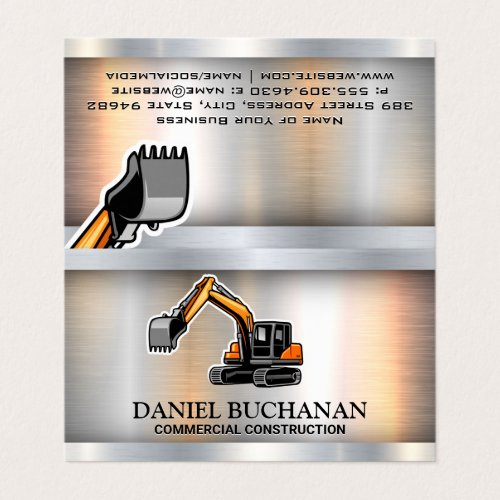 Construction Vehicle  Metallic  Business Card