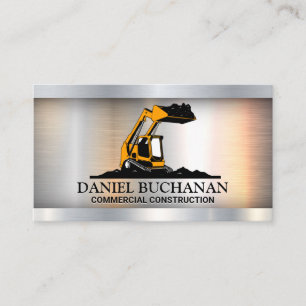 Construction Vehicle Metallic Business Card