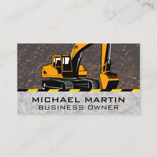 Construction Vehicle Operator  Earth Mover  Business Card