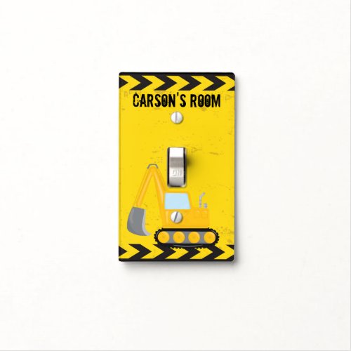 Construction Vehicle Personalized Kids Bedroom Light Switch Cover