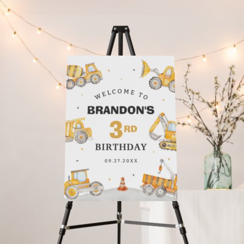 Construction Vehicle Welcome sign Foam Board