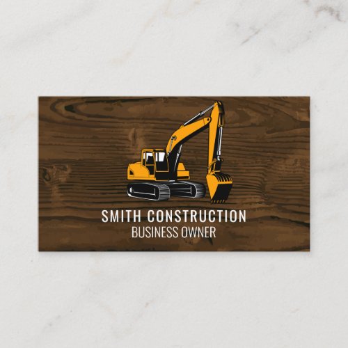 Construction Vehicle  Wood Business Card