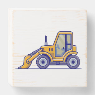 Construction Vehicle Wooden Box Sign