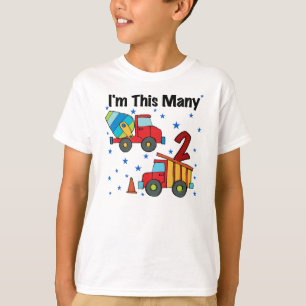 Construction Vehicles 2nd Birthday Gifts T-Shirt
