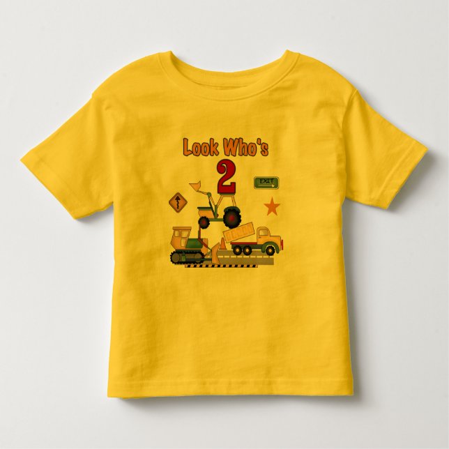 Construction Vehicles 2nd Birthday Toddler T-shirt (Front)