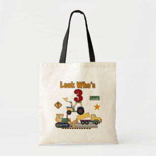 Construction Vehicles 3rd Birthday Tshirts Tote Bag