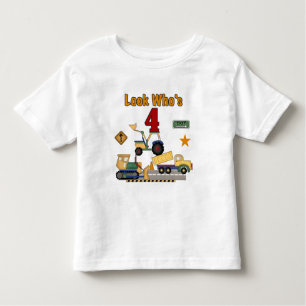 Construction Vehicles 4th Birthday Tshirts