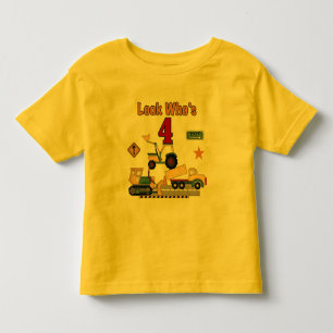 Construction Vehicles 4th Birthday Tshirts