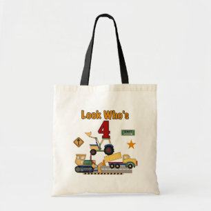 Construction Vehicles 4th Birthday Tshirts Tote Bag