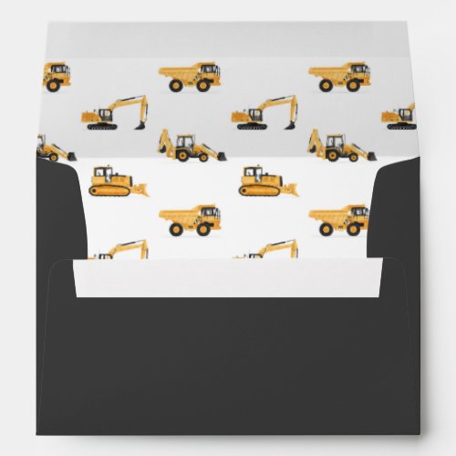 Construction Vehicles Birthday Party Envelope