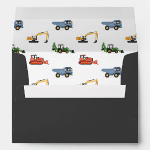 Construction Vehicles Birthday Party Envelope