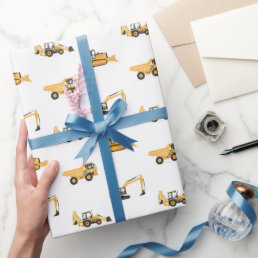 Construction Vehicles Birthday Party Wrapping Paper
