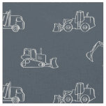 Construction Vehicles Builder Boy Truck Dark Blue Fabric