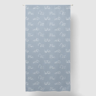 Construction Vehicles Builder Boy Truck Dusty Blue Blackout Curtains