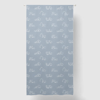 Construction Vehicles Builder Boy Truck Dusty Blue Blackout Curtains