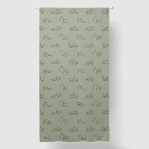 Construction Vehicles Builder Boy Truck Sage Green Blackout Curtains