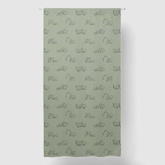 Construction Vehicles Builder Boy Truck Sage Green Blackout Curtains