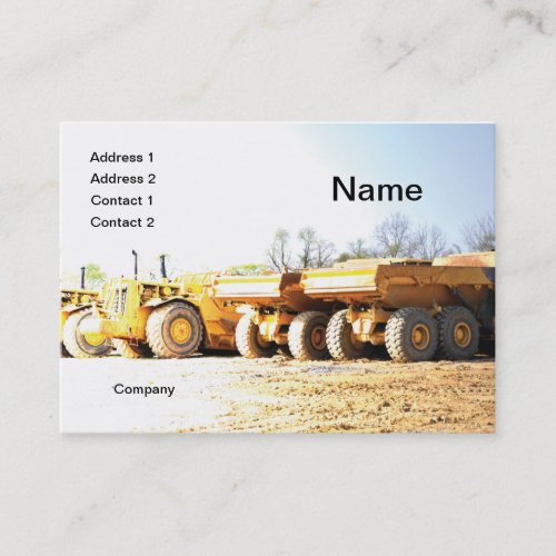 construction vehicles business card