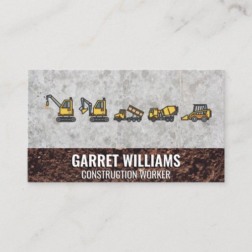 Construction Vehicles Business Card