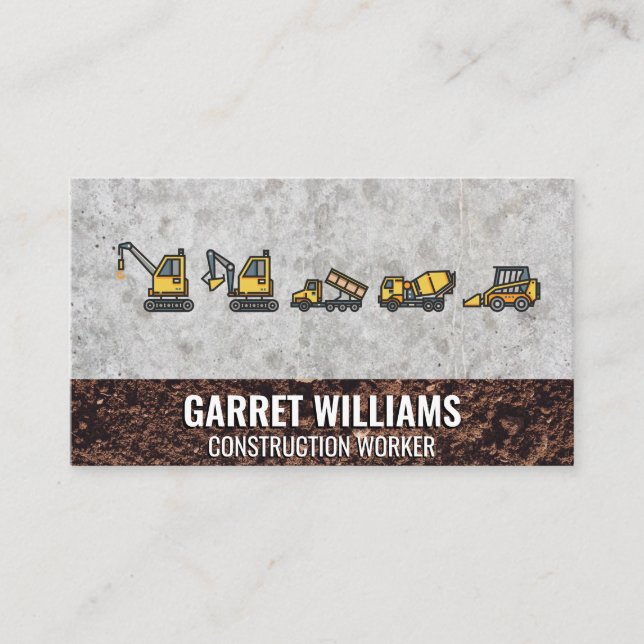 Construction Vehicles Business Card (Front)