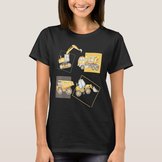 Construction Vehicles Construction Sites Trucks Wh T-Shirt (Front)