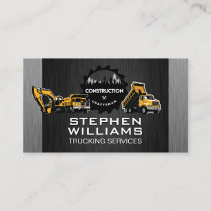 Construction Vehicles Craftsmen Business Card