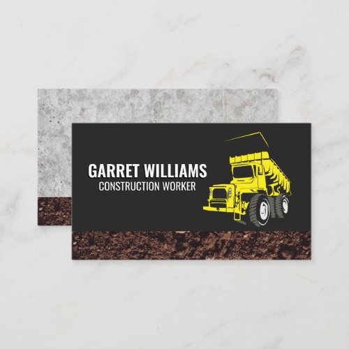 Construction Vehicles Dump Truck  Earth Mover Business Card