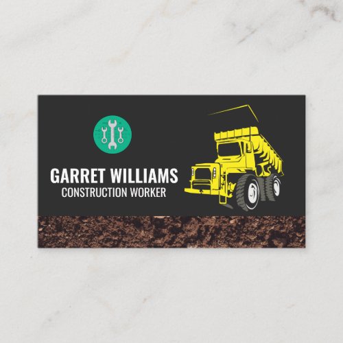 Construction Vehicles Dump Truck  Wrench Tools Business Card