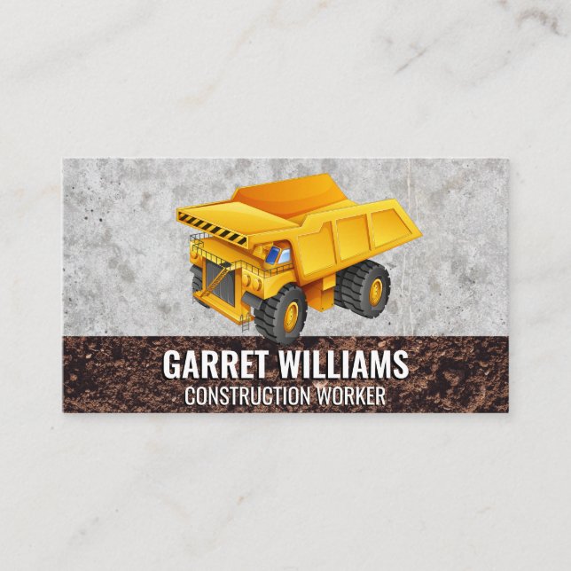 Construction Vehicles | Earth Mover Business Card (Front)