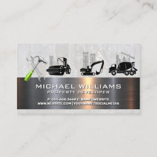 Construction Vehicles Hand Tools Real Estate Business Card