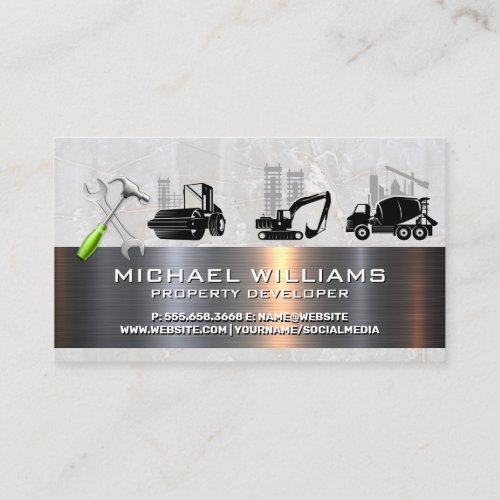Construction Vehicles  Hand Tools  Real Estate Business Card