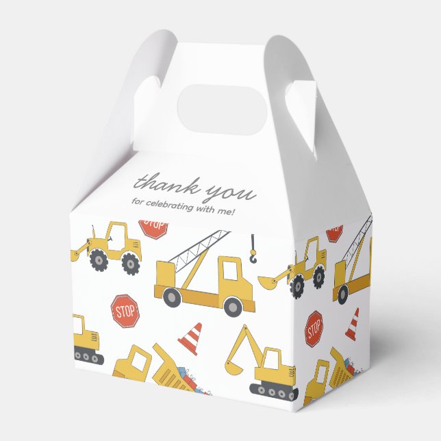 Construction Vehicles Party Favor Box (Front Side)
