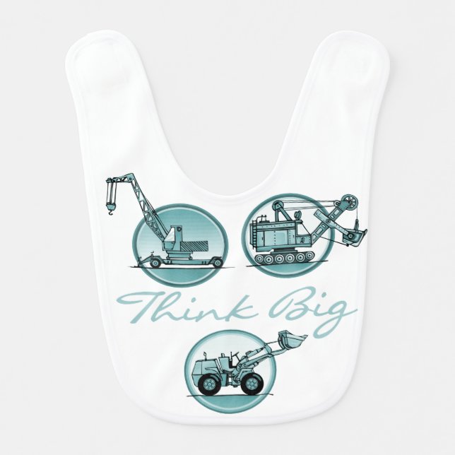 Construction Vehicles Think Big Bib (Front)