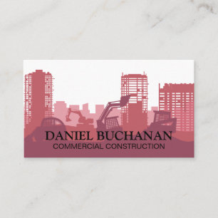 Construction Vehicles Working on Site Business Card
