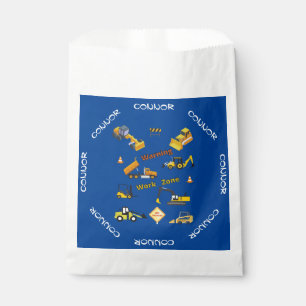 Construction Warning Work Zone Personalized Favor Bag