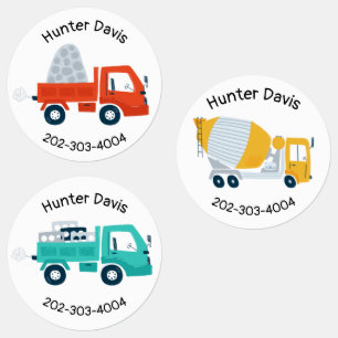 Construction Waterproof Circle Sticker Name Labels