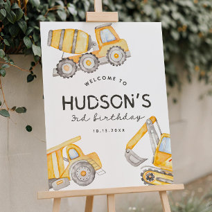 Construction Welcome Sign, Construction Birthday  Foam Board