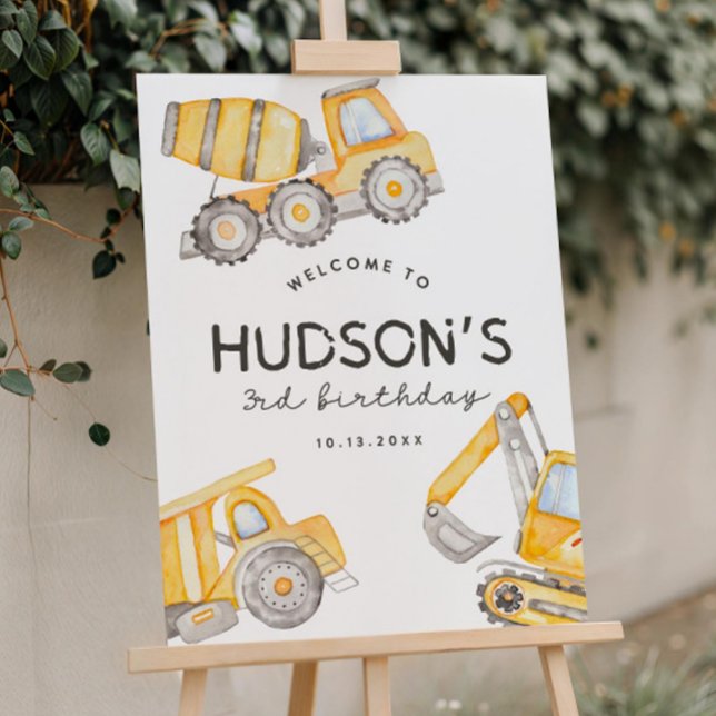 Construction Welcome Sign, Construction Birthday  Foam Board (Creator Uploaded)