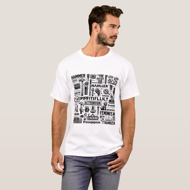 Construction Wordplay: Tools and Terms T-Shirt (Front Full)