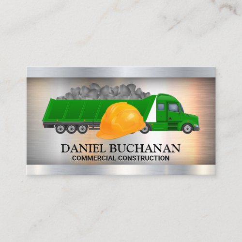 Construction Work Truck  Hard Hat Business Card