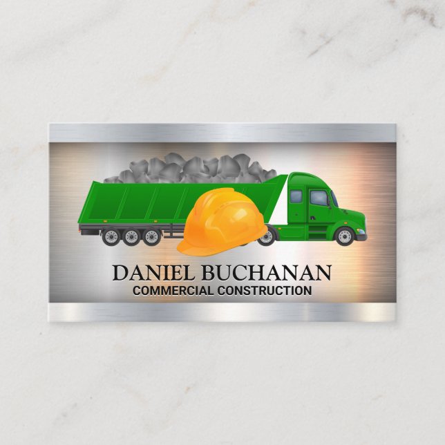 Construction Work Truck | Hard Hat Business Card (Front)