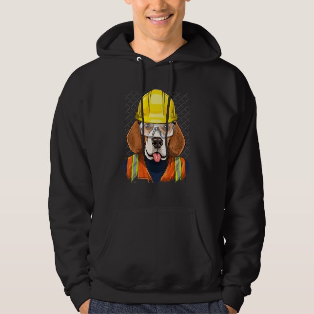 Construction Worker Beagle Laborer Puppy Beagle Do Hoodie (Front)
