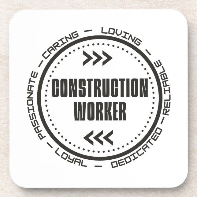 Construction Worker Beverage Coaster (Front)