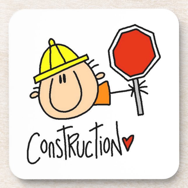 Construction Worker Beverage Coaster (Front)