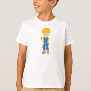 Construction Worker, Blond Hair, Cute Boy, Hammer T-Shirt