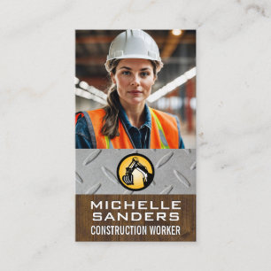 Construction Worker   Blue Collar Business Card
