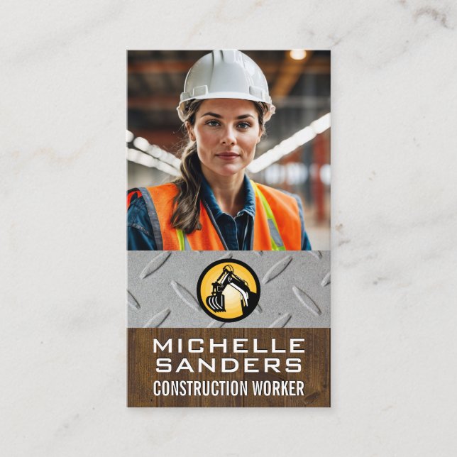 Construction Worker | Blue Collar Business Card (Front)